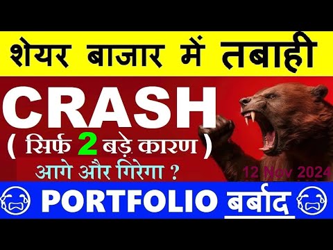 STOCK MARKET CRASH😭 PORTFOLIO में तबाही😭🔴 NIFTY CRASH🔴 NIFTY PREDICTION🔴WHY SHARE MARKET CRASH TODAY