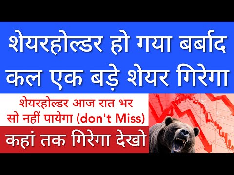 कल एक बड़े शेयर गिर सकता 🔴 SHARE MARKET LATEST NEWS TODAY • STOCK MARKET INDIA